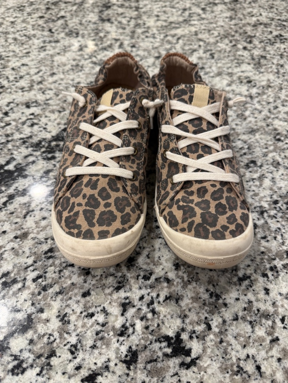 Leopard Print Women's Casual Sneakers - Brown
